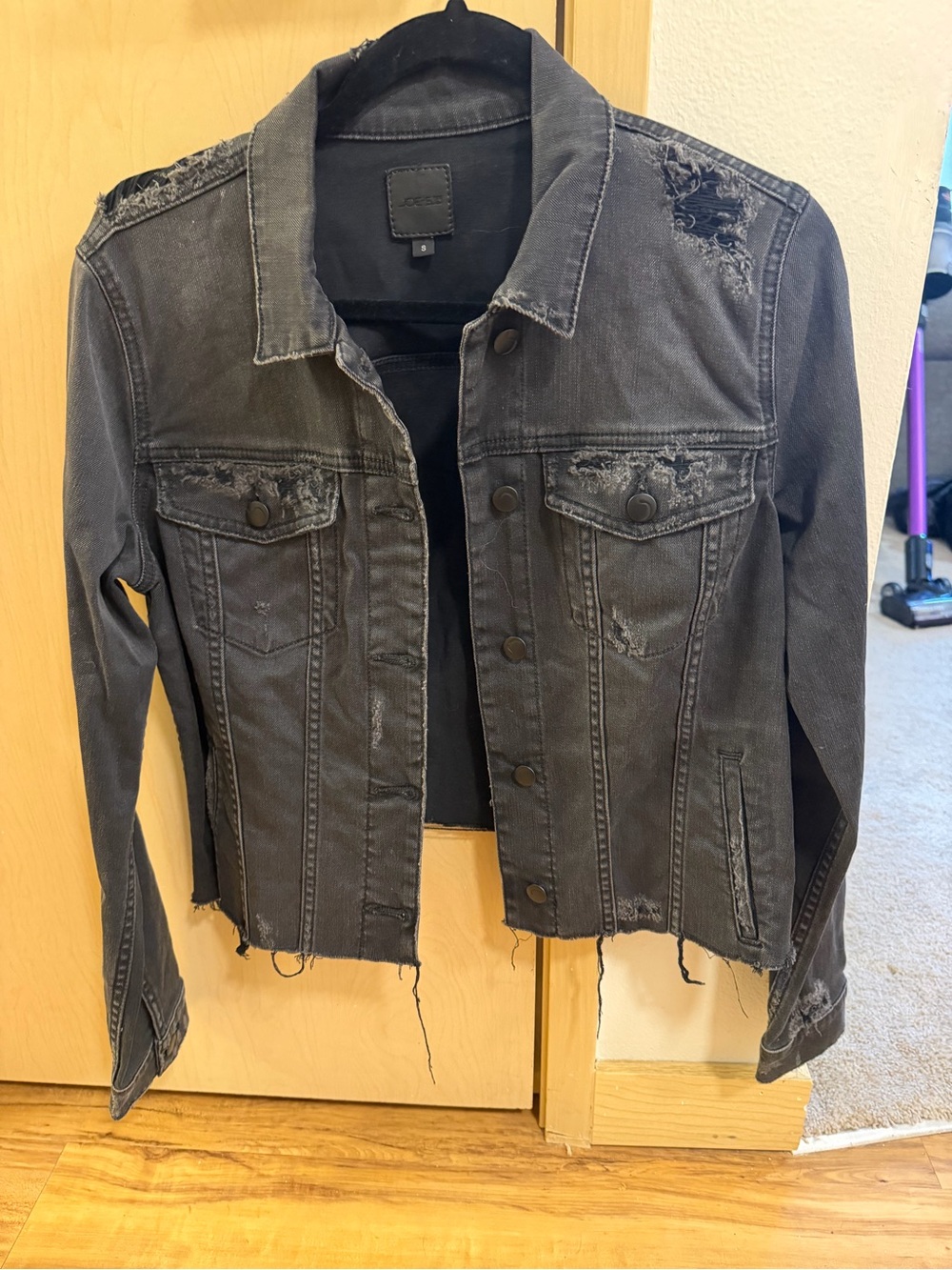 Joe's Jeans Distressed Charcoal Black Denim Jacket